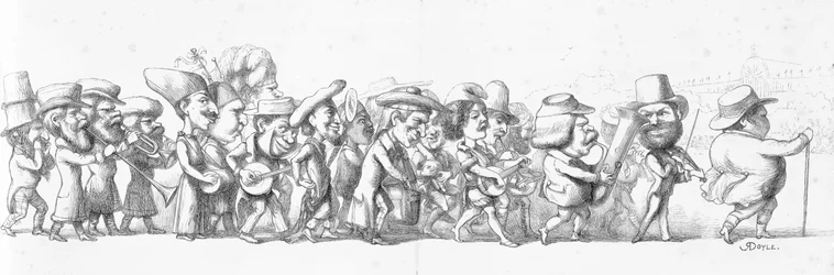 John Bull guiando a los visitantes a la Gran Exposición de 1851