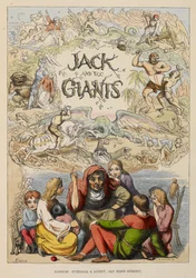 página de título ilustrada que muestra a una persona mayor que cuenta historias a los niños.