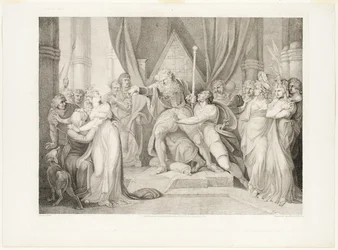 Lear expulsando a su hija Cordelia