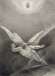 Satanás salta sobre los muros del Cielo, de una edición francesa de 