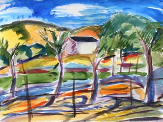 Campo y casa solitaria