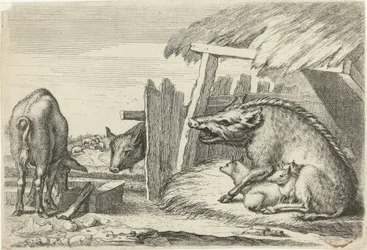 Cerdos en un corral
Animales después de varios artistas (título de la serie)
Animales después de varios artistas (título de la serie)