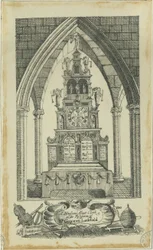 Lichfield - Reloj de Altar Musical: trazo en tinta, nd [?siglo XVIII]