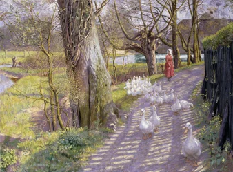 El camino junto al estanque del molino, 1900