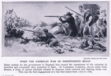 Cuando comenzó la Guerra de Independencia Americana en 1775 AD, c.1950