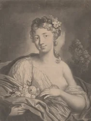 Primavera: una joven sosteniendo flores en su capa, 1775