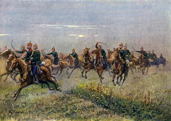 Artillería de campo sajona al galope
