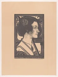 Retrato de una mujer desconocida
Diseño de boceto para retrato en vidriera (título en el objeto)