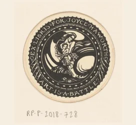 Ex libris de Joyce Haworth
El arte es una batalla (título en el objeto)
