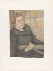 Henriette van der Schalk en un jardín de Noordwijk
