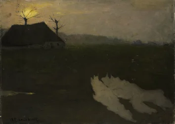 Paisaje a la luz de la luna