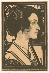 Retrato de una mujer desconocida
Diseño de boceto para retrato en vidriera (título en el objeto)