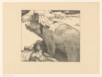 El zar Nicolás II de Rusia en el oso ruso
El oso ruso ruge la paz (título original)