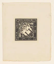 Viñeta en memoria de Mary Vincentia Huizinga-Schorer
Piae Uxoris Animae M.V.H.S. (título en el objeto)