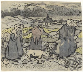 Esposas de pescadores en las dunas