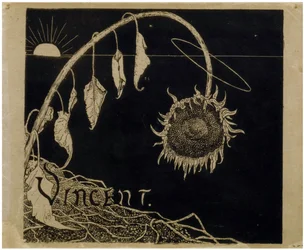 Diseño de portada para la Exposición de Vincent van Gogh en Ámsterdam por Holst, Richard Roland (1868-1938). Litografía, tamaño: 18,2x21