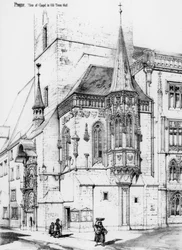 La capilla en el antiguo ayuntamiento, Praga, República Checa, siglo XIX
