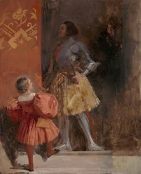 Un caballero y un paje (de la obra de Johann Wolfgang von Goethe "Götz von Berlichingen" )