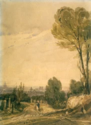 París visto desde el cementerio Père Lachaise, c1825