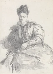 Estudio de una mujer sentada