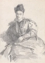 Estudio de una mujer sentada