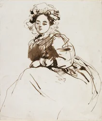 Estudio de una mujer sentada, c. 1820s
