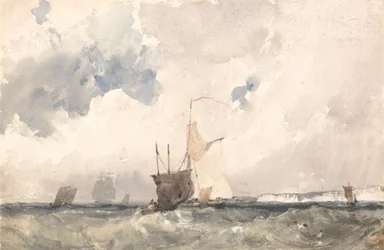 Buques en un mar agitado
