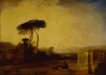 Vista de los terrenos de una villa cerca de Florencia
