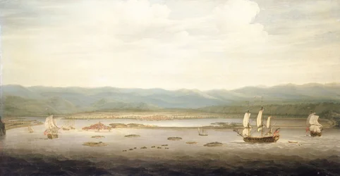Vista de Port Royal, Jamaica, c.1758 (óleo sobre lienzo)