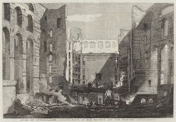 Ruinas del Teatro Covent-Garden, Visita de Su Majestad y la Princesa Real