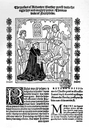 El traductor presentando su libro al Duque de Norfolk, c. 1500-1520, 1923