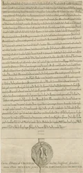 Croxden Abbey - Carta fundacional: grabado