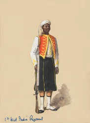 Soldado en uniforme completo