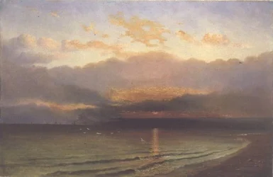 Puesta de sol en la costa de Yorkshire