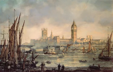 Las Casas del Parlamento y el Puente de Westminster
