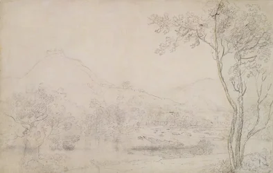 Castell Dinas Bran, Gales (grafito y tiza negra sobre papel)