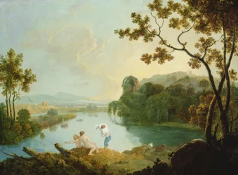 Paisaje clásico (óleo sobre lienzo)
