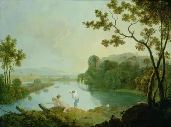 Paisaje clásico (óleo sobre lienzo)