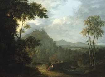 Castillo de Dinas Bran, cerca de Llangollen II, c.1770 (óleo sobre lienzo)