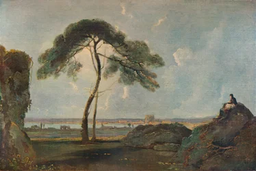 Paisaje italiano con un pino, c1756