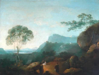 Paisaje con figuras (óleo sobre lienzo)