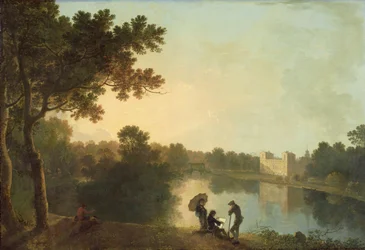 Vista sureste de Wilton desde el otro lado del río