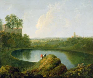 La cabeza del lago Nemi (óleo sobre lienzo)