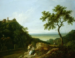 Vista de Tívoli con la Campagna en la distancia (óleo sobre lienzo)