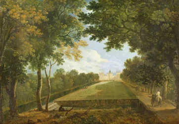 Wilton House, vista este mostrando la antigua entrada (óleo sobre lienzo)