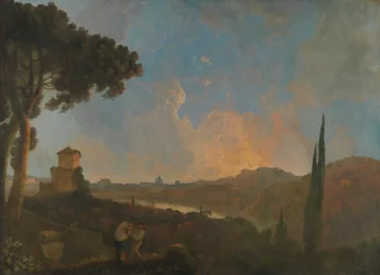 Vista del Tíber con Roma a lo lejos