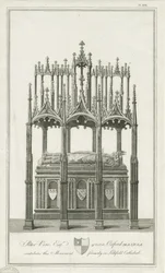 Catedral de Lichfield - Monumento al Obispo Blythe: grabado, nd [1762-1798]