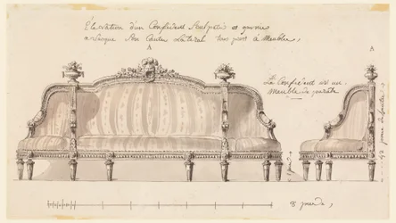 Dibujo, Diseño para un confidente, ca. 1780
