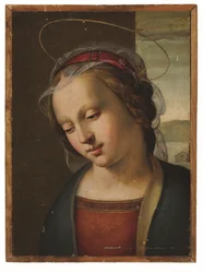 La Virgen: fragmento de un retablo (óleo y oro sobre tabla)