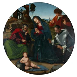 Adoración de los pastores (óleo sobre tabla)